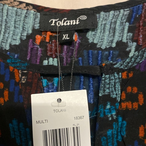 NWT Tolani Caitlyn Long Sleeve Top Size XL Color Black-Multi - Picture 5 of 13